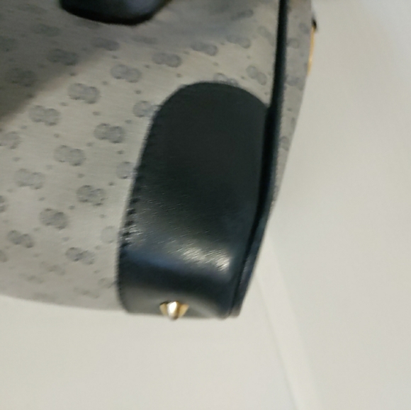 GUCCI 70s Vintage Boston Bag – Blue GG Monogram Leather Handbag - Picture 10 of 16